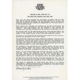 Municipal Theatre Open Day Letter