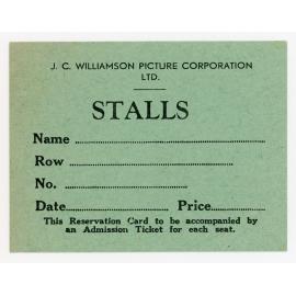 J C Williamson Stalls Ticket