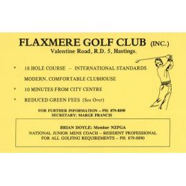 Flaxmere Golf Club Special Offer