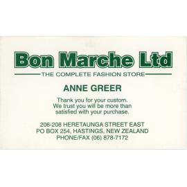 Bon Marche Business Cards