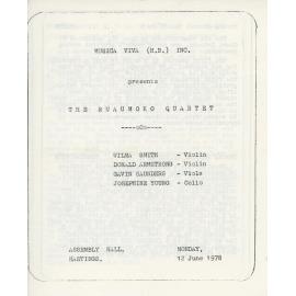 The Ruaumoko Quartet Concert Programme