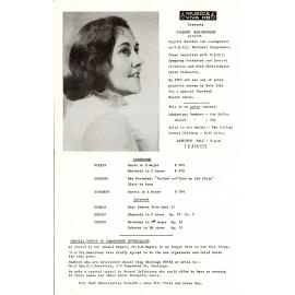 Colleen Rae-Gerrard Concert Programme