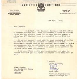 Highland Games Letters to Jeanette Tinney