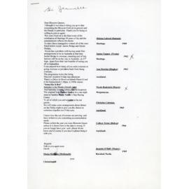 Letter to Past Blossom Queens