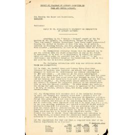 Chairman's Report: Free and Rental Library
