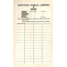 Hastings Public Library Date Stamp Slip