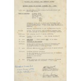 Movement Orders for Crowning Ceremony of the 1952 Carnival Queen