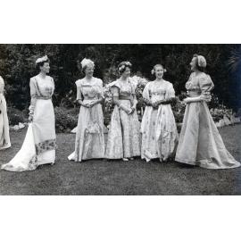 Five Women in Vintage Gowns