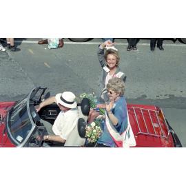Red Convertible With Blossom Queens 1999