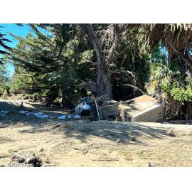 Damaged Car and Debris