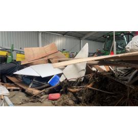 Silt in Damaged Shed