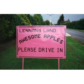 Lennans Land Apples Sign