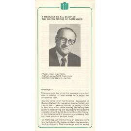 Wattie's Staff Message