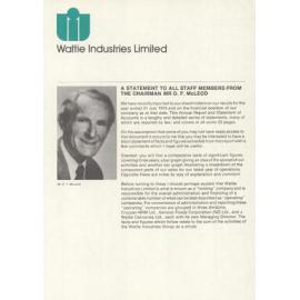 Wattie Industries Statement to Staff