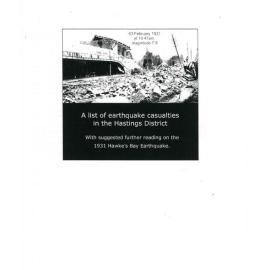 A List of Earthquake Casualties in the Hastings District
