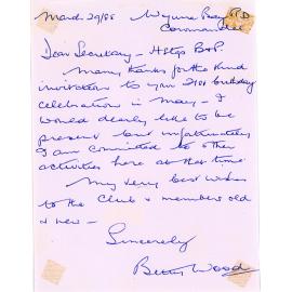 RSVP Letter to Hastings Club