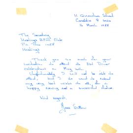 RSVP Letter to Hastings Club