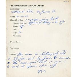 Gas Company Mains Record with Diagram