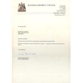 Letter from the Mayor's Office