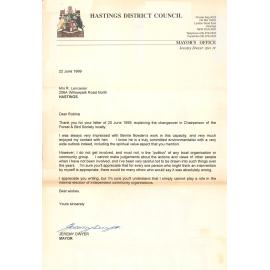 Letter from Mayor Jeremy Dwyer