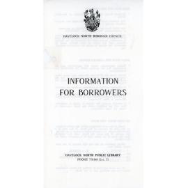 Havelock North Public Library Pamphlet