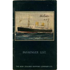 Rangitiki Passenger List
