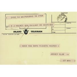 Telegram for R.J. Holmes