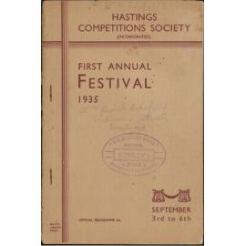 Hastings Competitions Society First Annual Festival 1935