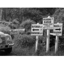 Road Signs at the Summit of the Huiarau Range