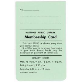 Hastings Library Membership Card