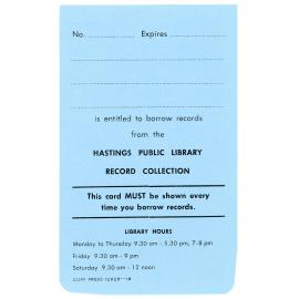 Record Collection Library Card