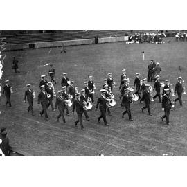 Brass Band Marching at Sports Ground
