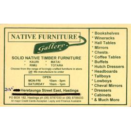 Native Furniture Gallery Business Card