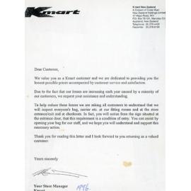 Letter to Kmart Customers