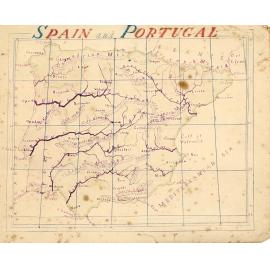 Hand Drawn Map of Spain and Portugal