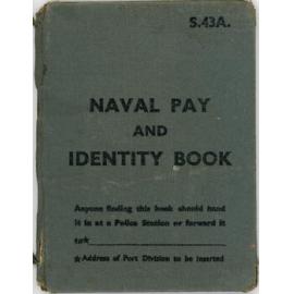British Royal Navy Pay and Identity Card, World War Two.