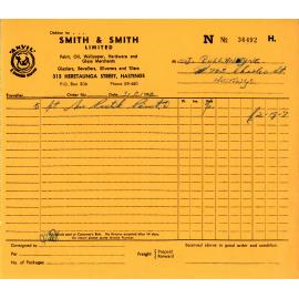 Receipt from Smith & Smith Ltd to Miss J Ballantyne
