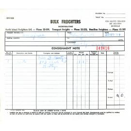 Bulk Freighters Consignment Note