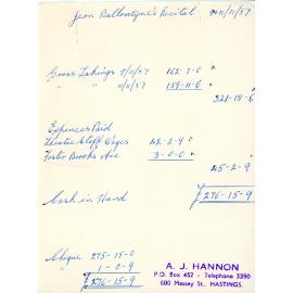 Recital Expenses Sheet