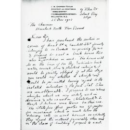 Letter to the Chairman Havelock North Town Board