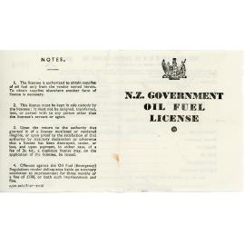 New Zealand Government Oil Fuel License