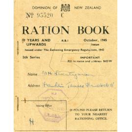 Ration Book for M H Twentyman