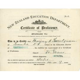 Certificate of Proficiency for Margery Twentyman