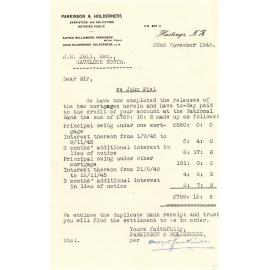 Letter from Parkinson and Holderness to J. H. Joll Regarding the Mortgage of John Piel