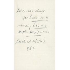 Sheep Sale Note