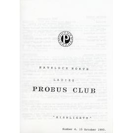 Ladies Probus Club of Havelock North "Highlights" Number 4. 15 October 1990