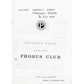 Ladies Probus Club of Havelock North "Highlights" Number 6. 18 March 1991