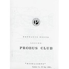 Ladies Probus Club of Havelock North "Highlights" Number 8. 20 May 1991