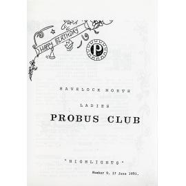 Ladies Probus Club of Havelock North "Highlights" Number 9. 17 June 1991