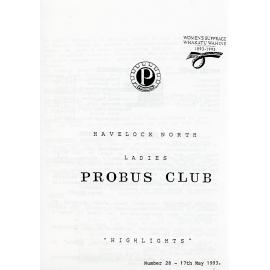 Ladies Probus Club of Havelock North "Highlights" Number 28. 17 May 1993
